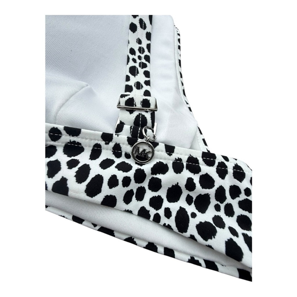 Michael Kors Women’s Medium Tie Back Bikini Top - Spot Black & White NWT - Picture 7 of 12